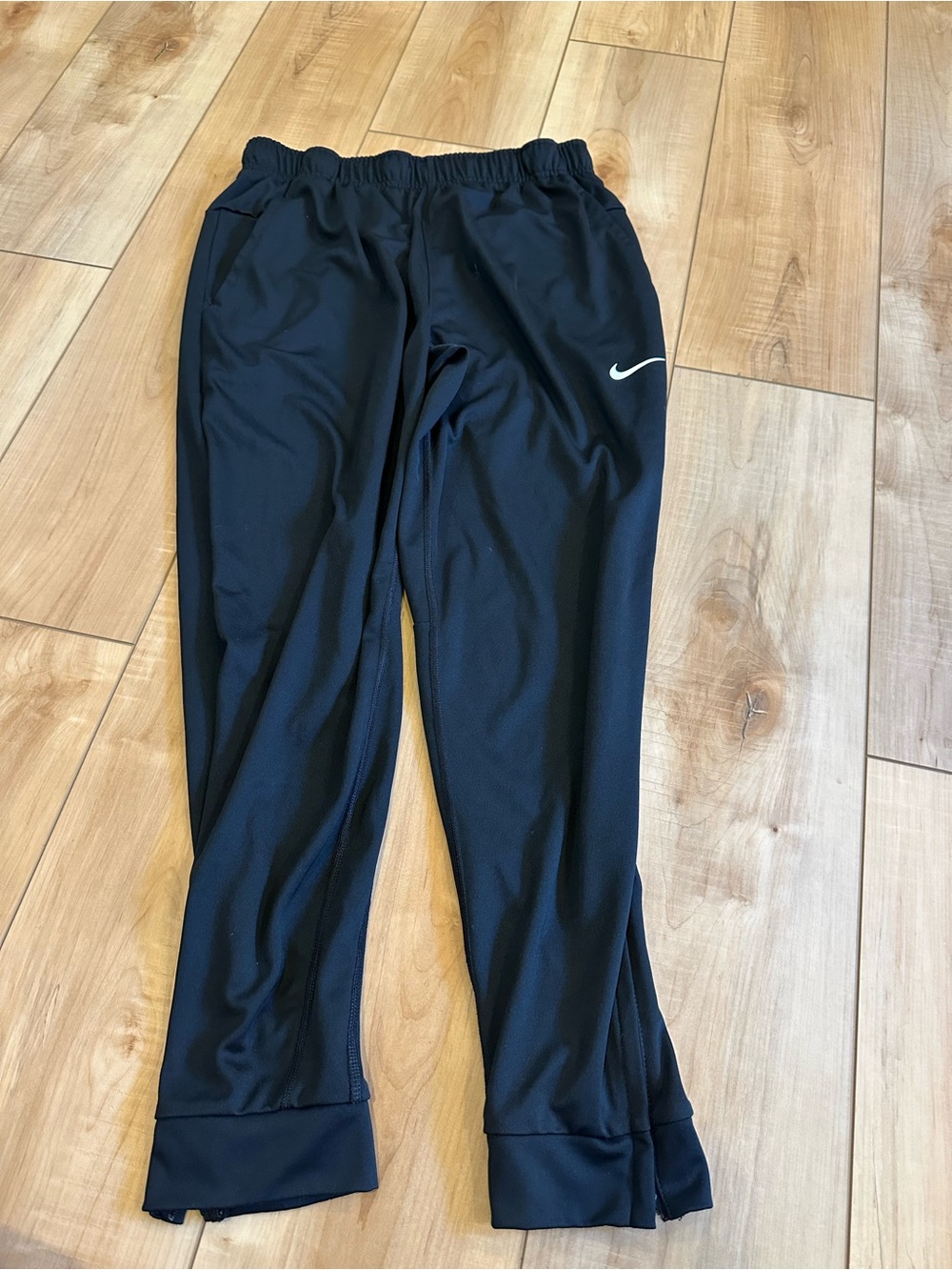 Nike Black Men's Performance Jogger Pants with White Swoosh